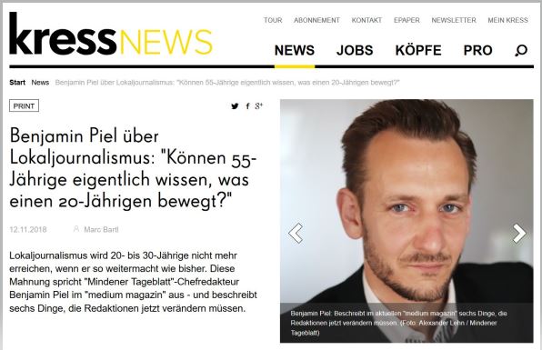 Artikel & Kommentar auf kress.de